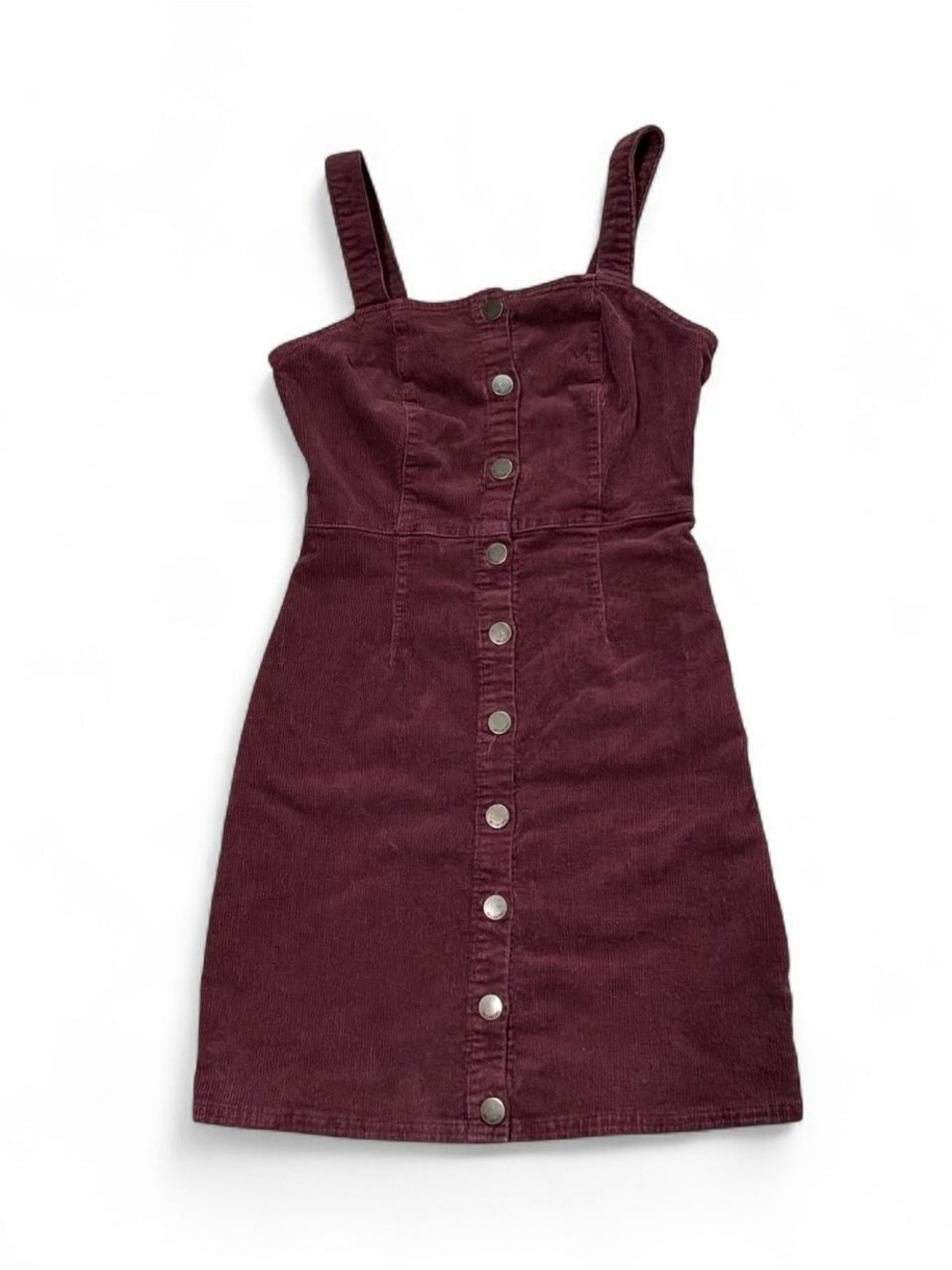 Billabong Burgundy Corduroy Button-Up Mini Dress